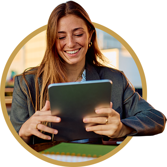 Happy Woman Ipad